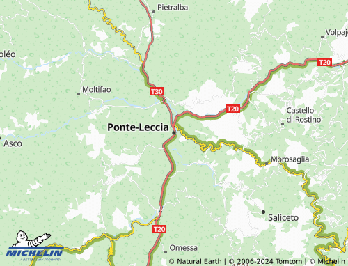 Carte MICHELIN Ponte-Leccia - ViaMichelin