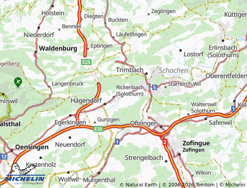 MICHELIN-Landkarte Wangen bei Olten - ViaMichelin