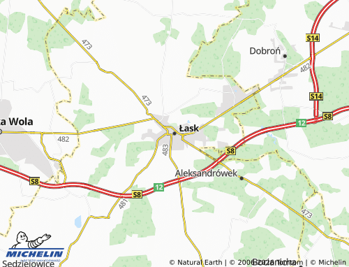 MICHELIN-Landkarte Łask - ViaMichelin
