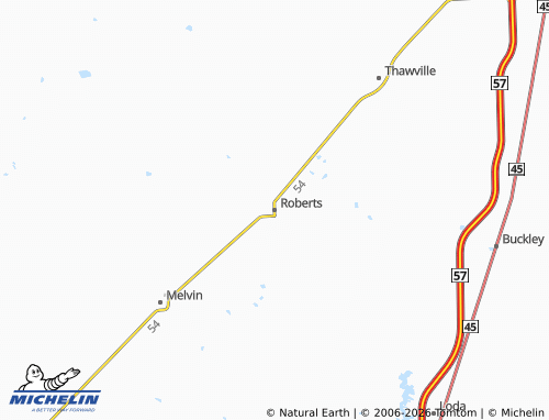 Mapa MICHELIN Roberts - ViaMichelin