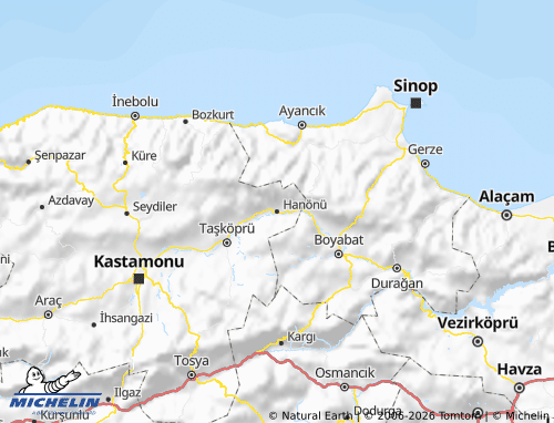 MICHELIN Hanönü map - ViaMichelin