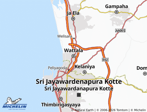 MICHELIN Wattala map - ViaMichelin