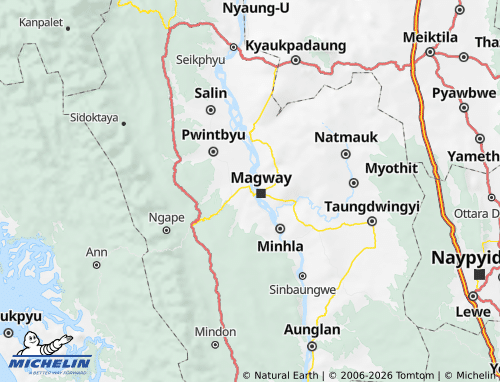 Mappa MICHELIN Minbu District - ViaMichelin