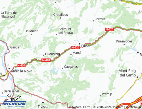 Mapa MICHELIN Marçà - ViaMichelin