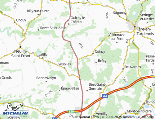 MICHELIN Rocourt-Saint-Martin map - ViaMichelin