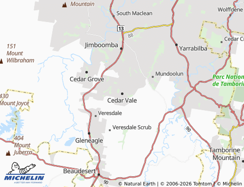 MICHELIN Cedar Vale map - ViaMichelin