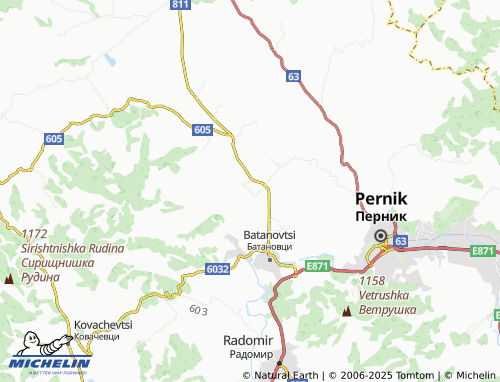 MICHELIN Yardzhilovtsi map - ViaMichelin