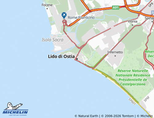 Mapa MICHELIN Lido di Ostia - ViaMichelin