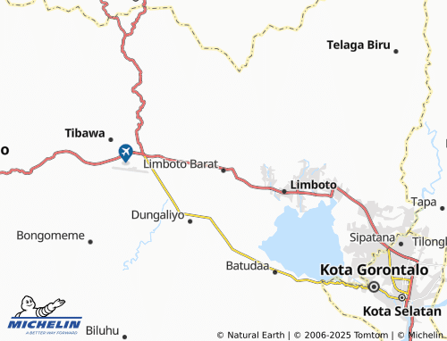 MICHELIN Limboto Barat map - ViaMichelin