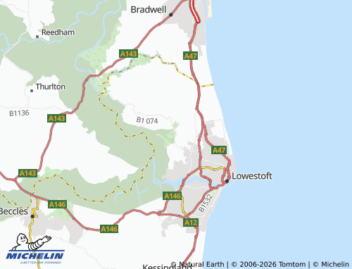 Carte MICHELIN Flixton - ViaMichelin