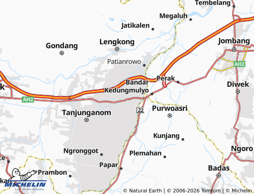 MICHELIN Kertosono map - ViaMichelin