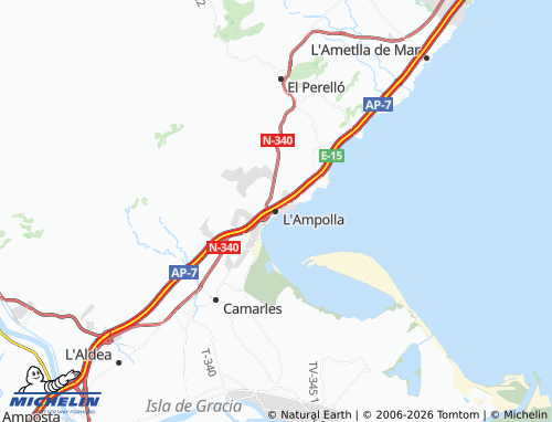 MICHELIN-Landkarte L'Ampolla - ViaMichelin