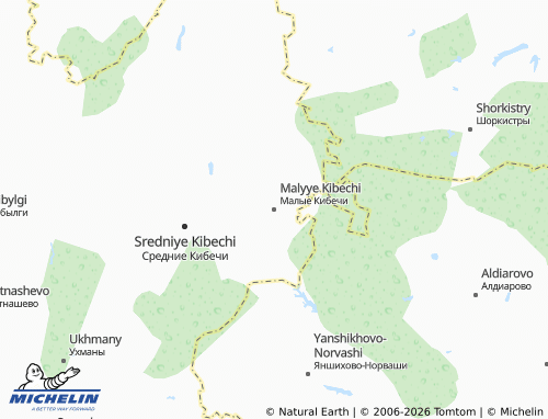 MICHELIN-Landkarte Malyye Kibechi - ViaMichelin