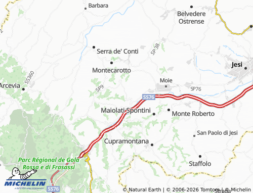MICHELIN Castelplanio map - ViaMichelin