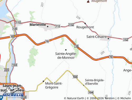 Carte MICHELIN Sainte-Angèle-de-Monnoir - ViaMichelin