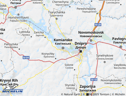 MICHELIN Kamianskyi raion map - ViaMichelin
