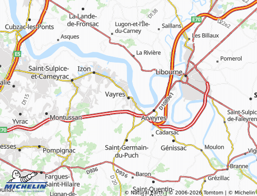 MICHELIN Vayres map - ViaMichelin