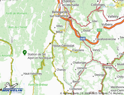 Carte MICHELIN Génissiat - ViaMichelin