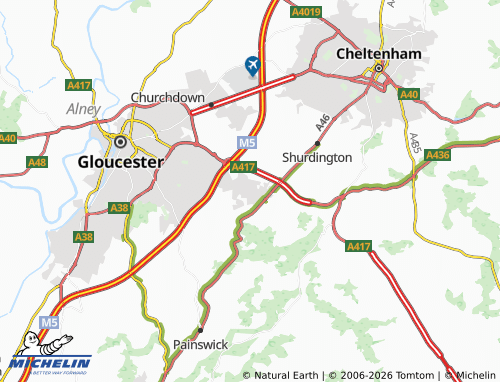 Carte MICHELIN Brockworth - ViaMichelin