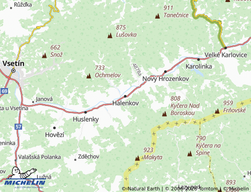 MICHELIN Halenkov map - ViaMichelin