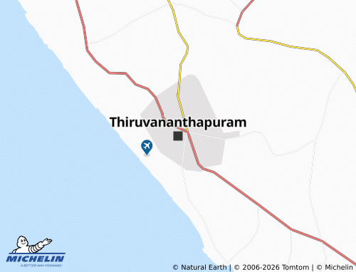 Mappa MICHELIN Thiruvananthapuram - ViaMichelin