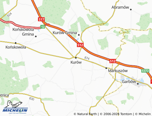 MICHELIN-Landkarte Kurów - ViaMichelin