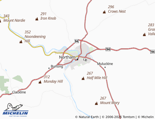 Mapa MICHELIN Northam - ViaMichelin