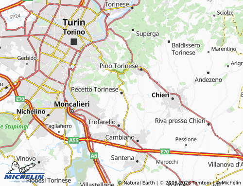 Mapa MICHELIN Pecetto Torinese - ViaMichelin