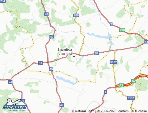 MICHELIN Loznitsa map - ViaMichelin