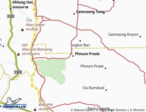 MICHELIN Phnum Proek map - ViaMichelin
