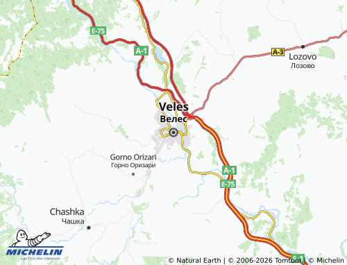 MICHELIN-Landkarte Veles - ViaMichelin