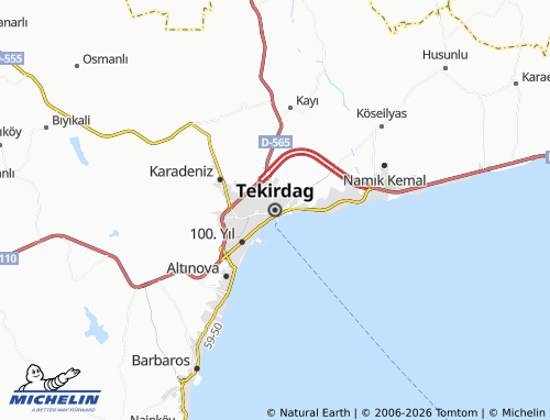 Kaart MICHELIN Tekirdag - ViaMichelin