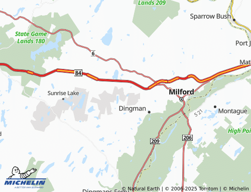 MICHELIN Pocono Woodland Lakes map - ViaMichelin