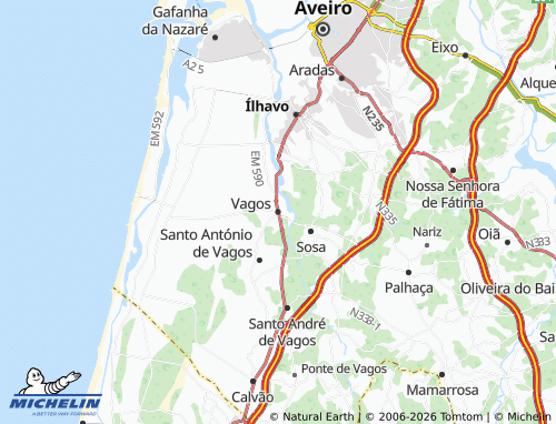 MICHELIN Vagos map - ViaMichelin