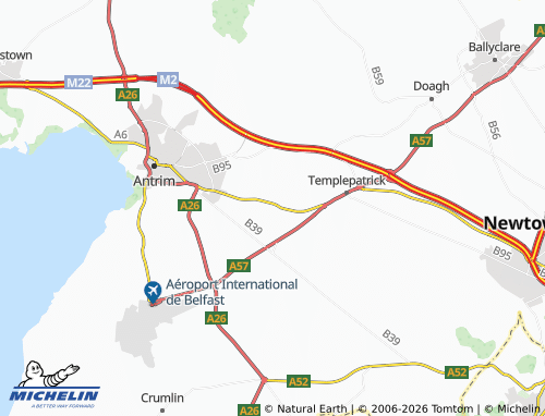 MICHELIN Dunadry map - ViaMichelin