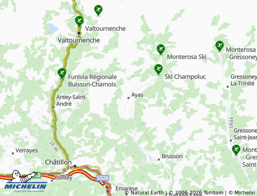 MICHELIN-Landkarte Ayas - ViaMichelin