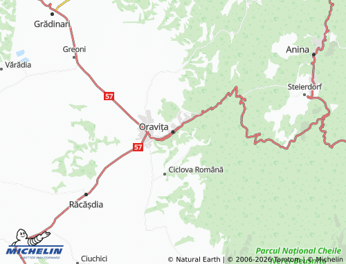 Mappa MICHELIN Oravița - ViaMichelin