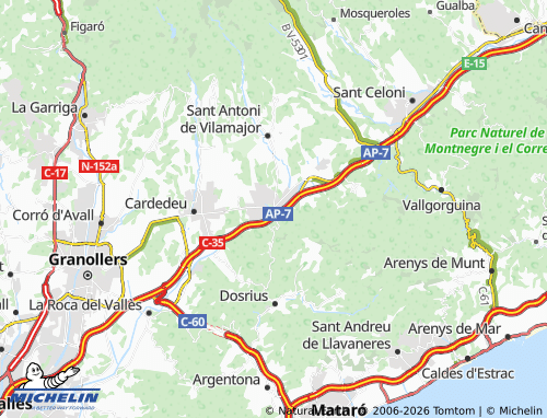 Carte MICHELIN Llinars del Vallès - ViaMichelin