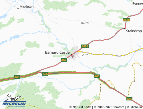 Mappa MICHELIN Barnard Castle - ViaMichelin
