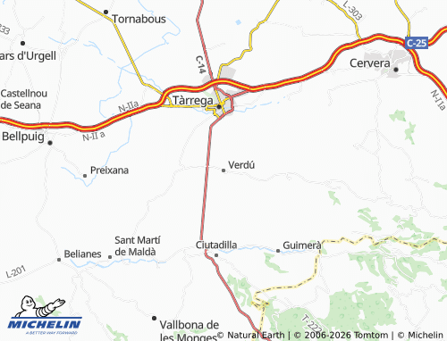 MICHELIN Verdú map - ViaMichelin
