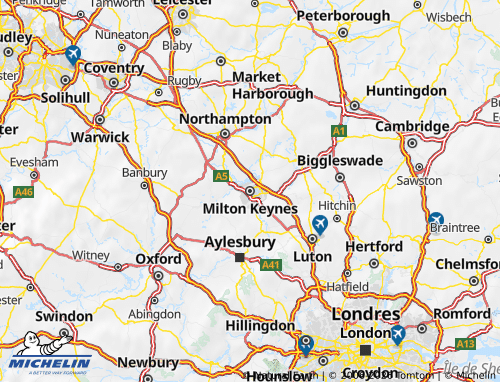 Carte MICHELIN Milton Keynes - ViaMichelin