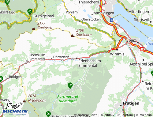 Mapa MICHELIN Erlenbach im Simmental - ViaMichelin