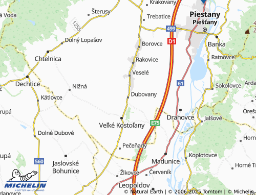 MICHELIN Dubovany map - ViaMichelin