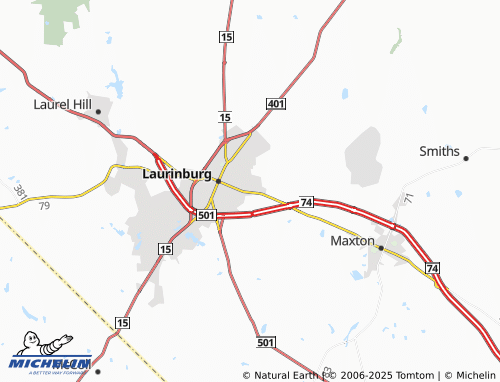 MICHELIN-Landkarte East Laurinburg - ViaMichelin