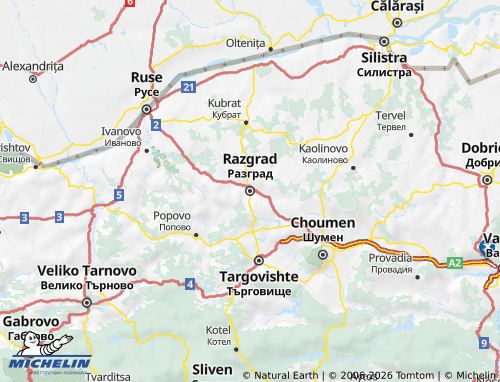 Mapa MICHELIN Razgrad - ViaMichelin