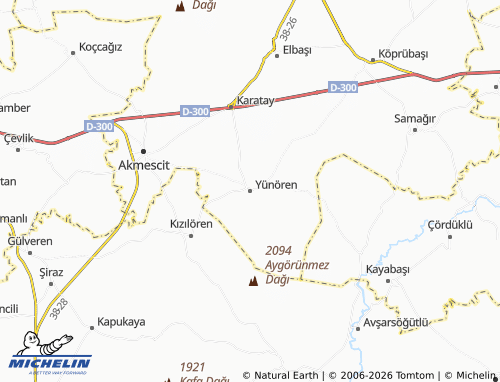 MICHELIN Yünören map - ViaMichelin