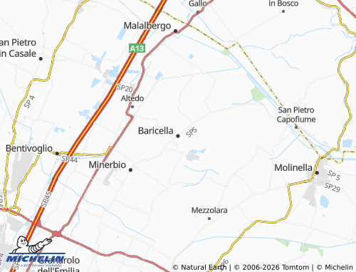 MICHELIN Baricella map - ViaMichelin