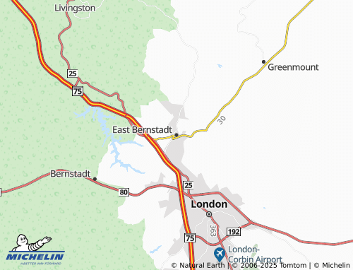 MICHELIN-Landkarte East Bernstadt - ViaMichelin