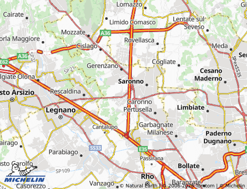 MICHELIN Uboldo map - ViaMichelin