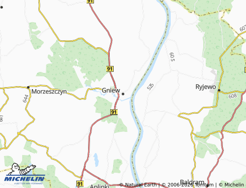 MICHELIN Gniew map - ViaMichelin